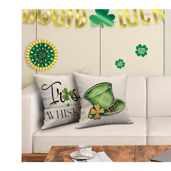 4 pc set Throw Pillow Covers 18x18 Polyester St. Patricks Day - Picture 4 of 7